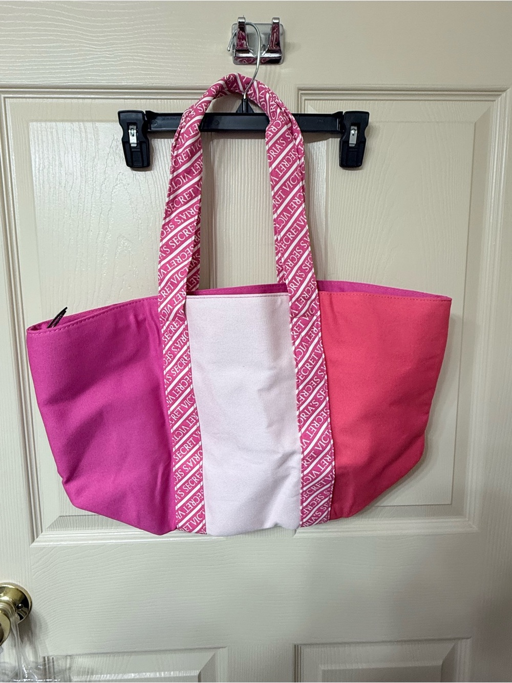 Victoria's Secret Pink Panel Logo-Strip Canvas Tote